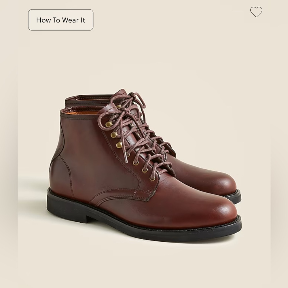 J. Crew Field Boots in English Leather Size 9